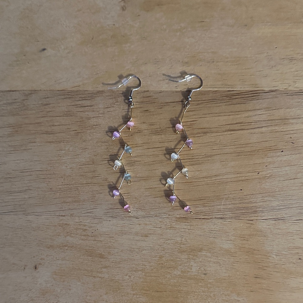 Elegant Multicolor Beaded Dangle Earrings